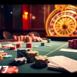Experience the thrill of 6L777 with an exciting casino scene of poker and roulette.