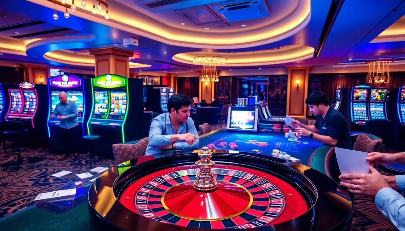 Engage with thrilling casino games at rr88.com with vibrant roulette and slot machines.