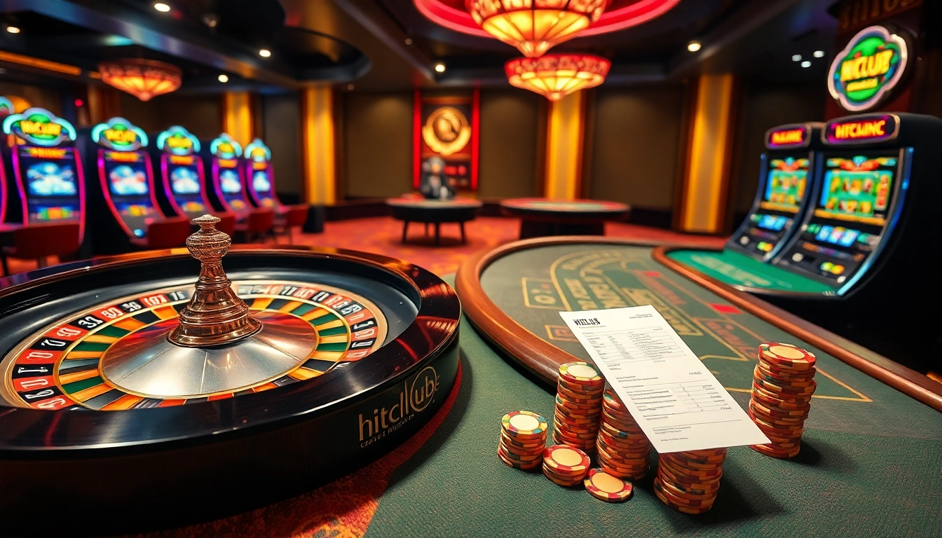 Join the excitement at HITCLUB with vibrant casino tables and dynamic slot machines.
