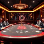 Players enjoying an exhilarating poker game at UU88 casino, surrounded by luxury and excitement.