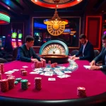 Engaged gamblers strategizing at a vibrant poker table showcasing 98win.gg elements.