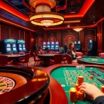 Engage in high-stakes excitement at Luck8 casino with vibrantly lit tables and players.
