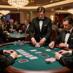 Players experience strategic blackjack action at https://s8inc.com/ in a luxurious casino setting.