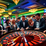Players celebrate wins at the TG88 casino, surrounded by roulette wheels and slot machines.