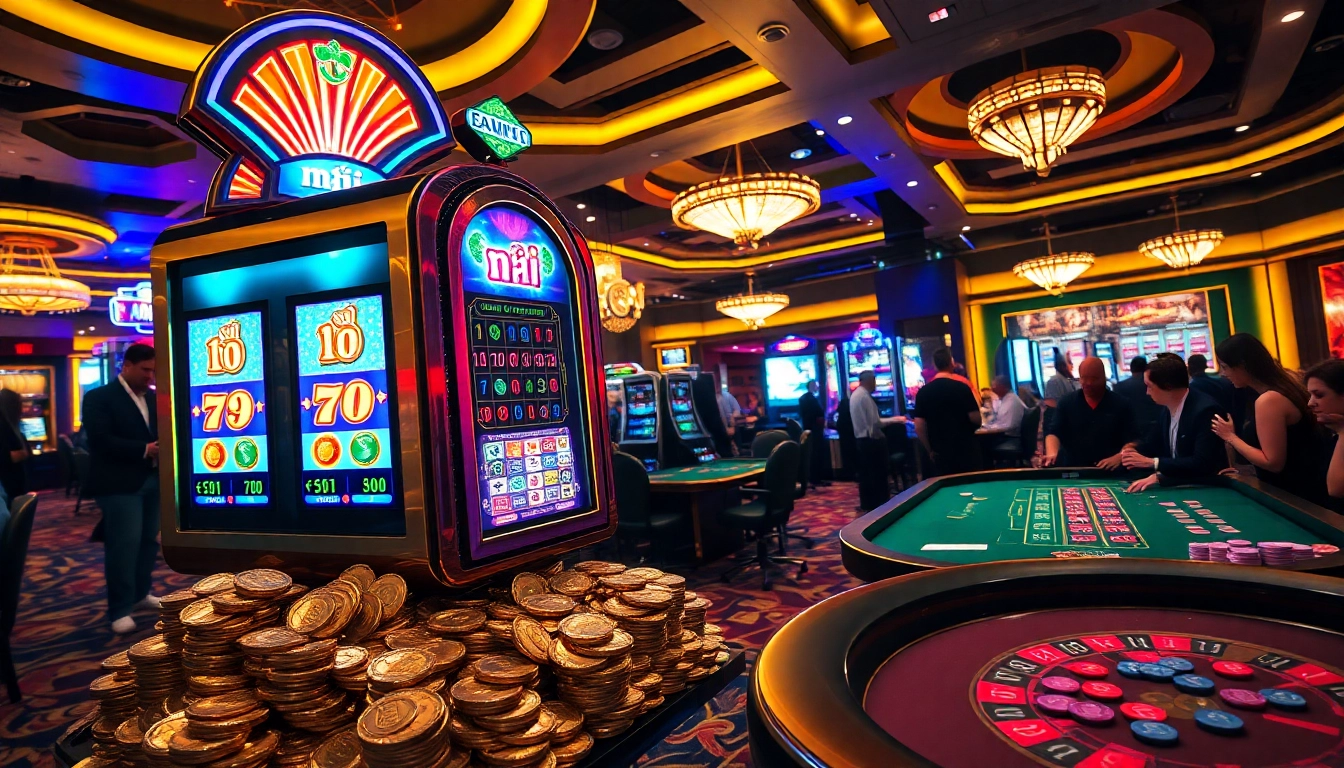 Celebrate big wins on the nổ hũ slot machine with vibrant casino visuals and excitement.