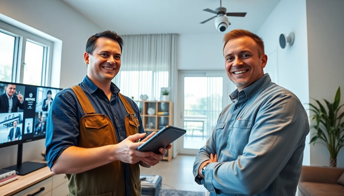 Soporte técnico en Cámaras de Seguridad proporcionado por un técnico en un entorno de oficina moderno con transmisiones en vivo de cámaras.