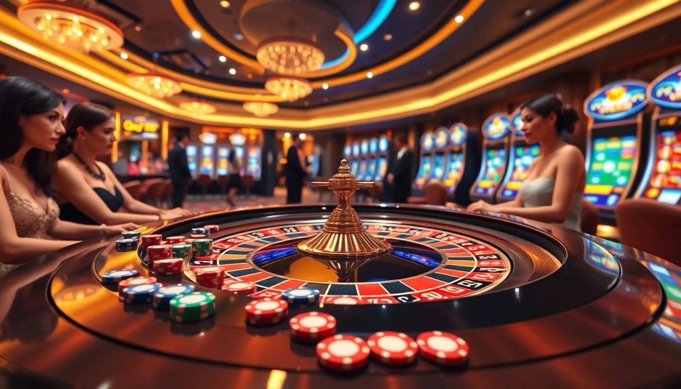Experience luxury gaming at https://s8esra.com/ with thrilling roulette and glowing slot machines.