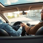 Engaging automatic driving lessons Portsmouth with an instructor guiding a student in a sunny setting.