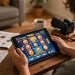 Experience online gems at TR88 casino with an engaging gaming session on a tablet.