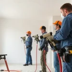 Efficient spray foam removal Littlehampton with professionals carefully extracting foam.