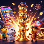 Spin to win with 789P in this vibrant, action-packed casino illustration with slot machines and golden treasures.