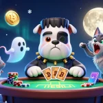 Engage in thrilling gameplay with Win 786 at a dynamic casino scene with iconic characters.