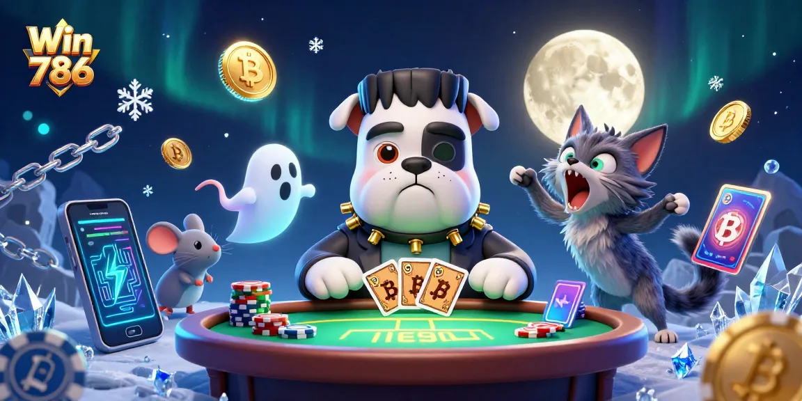 Engage in thrilling gameplay with Win 786 at a dynamic casino scene with iconic characters.