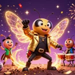 Dhani win showcases an exciting gaming atmosphere with vibrant lottery balls and dynamic characters celebrating wins.