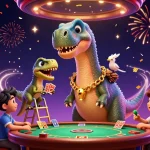 Experience the thrill of gaming with Website Sunwin's vibrant casino illustration packed with action.