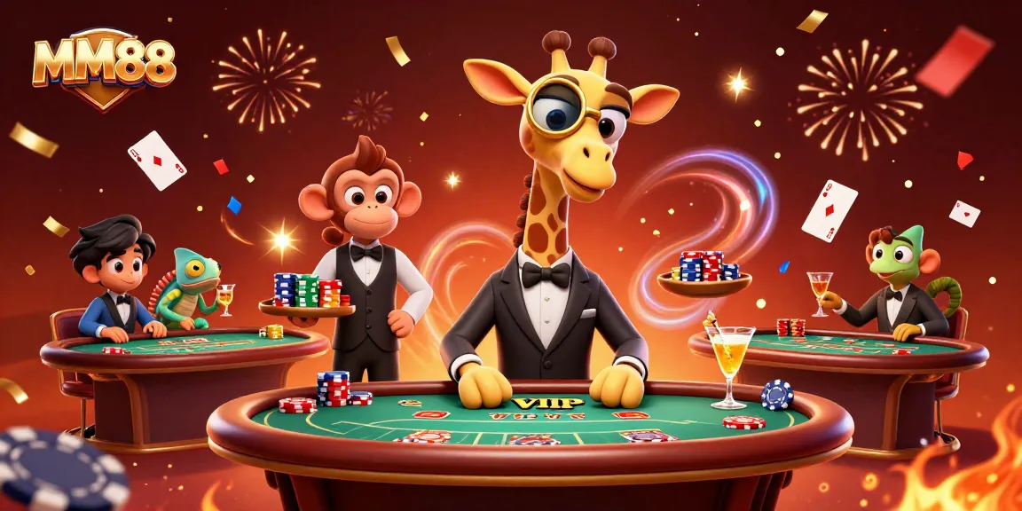 MM88 players enjoying a dynamic online casino experience with vibrant 3D characters and games.