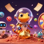 Experience Keo nha cai excitement as Martian gecko uncovers a hidden casino amid vibrant game elements.