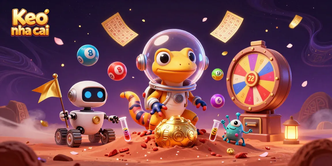 Experience Keo nha cai excitement as Martian gecko uncovers a hidden casino amid vibrant game elements.