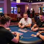 Exciting online casino atmosphere featuring players engaging in games using credit cards at https://ieee.org.uk as the focal point, showcasing vibrant decor and gaming options.